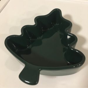Small Glass Trinket Dish: Christmas Tree, Candy, Jewelry, Rings, Earrings, Green